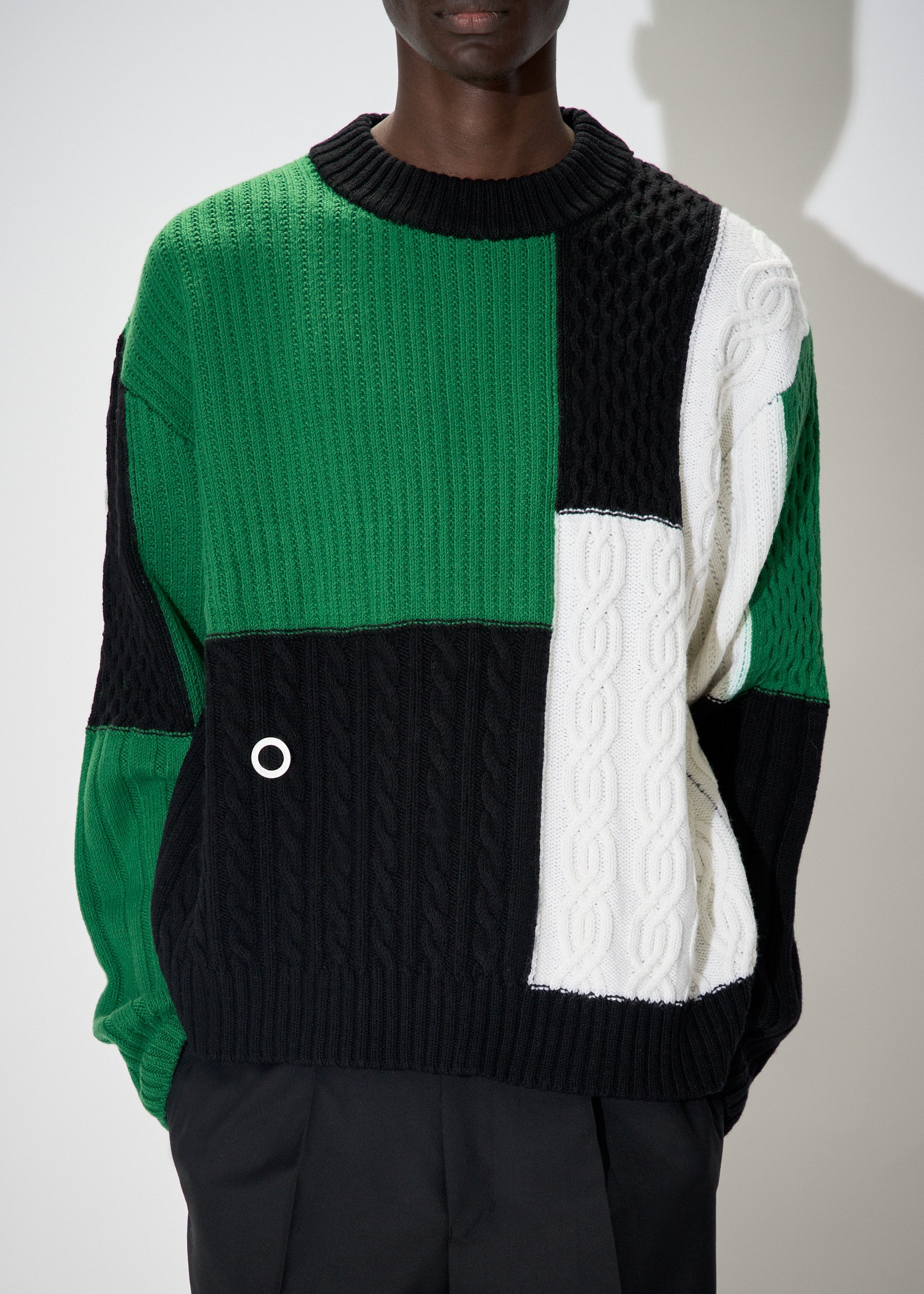 Block Cable Crewneck Knit Past Tense