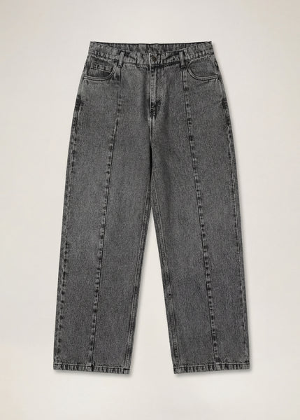 Wide Leg Front Cut Jeans Washed Grey – Past Tense