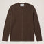 Rib Knit L/S Collarless Shirt - Taupe – Past Tense