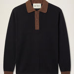 Milano Knitted Rugby Shirt - Black – Past Tense