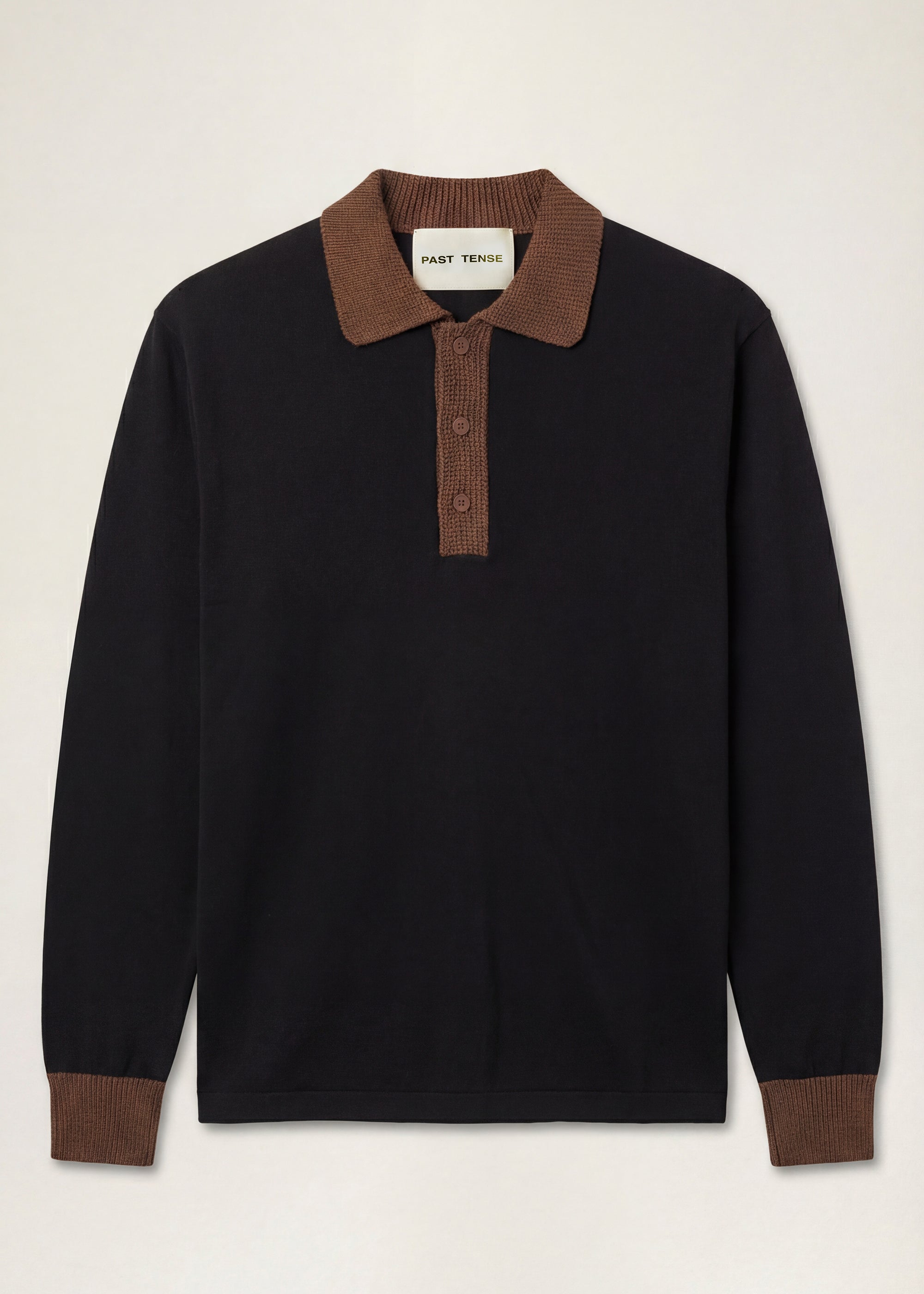 Milano Knitted Rugby Shirt - Black – Past Tense