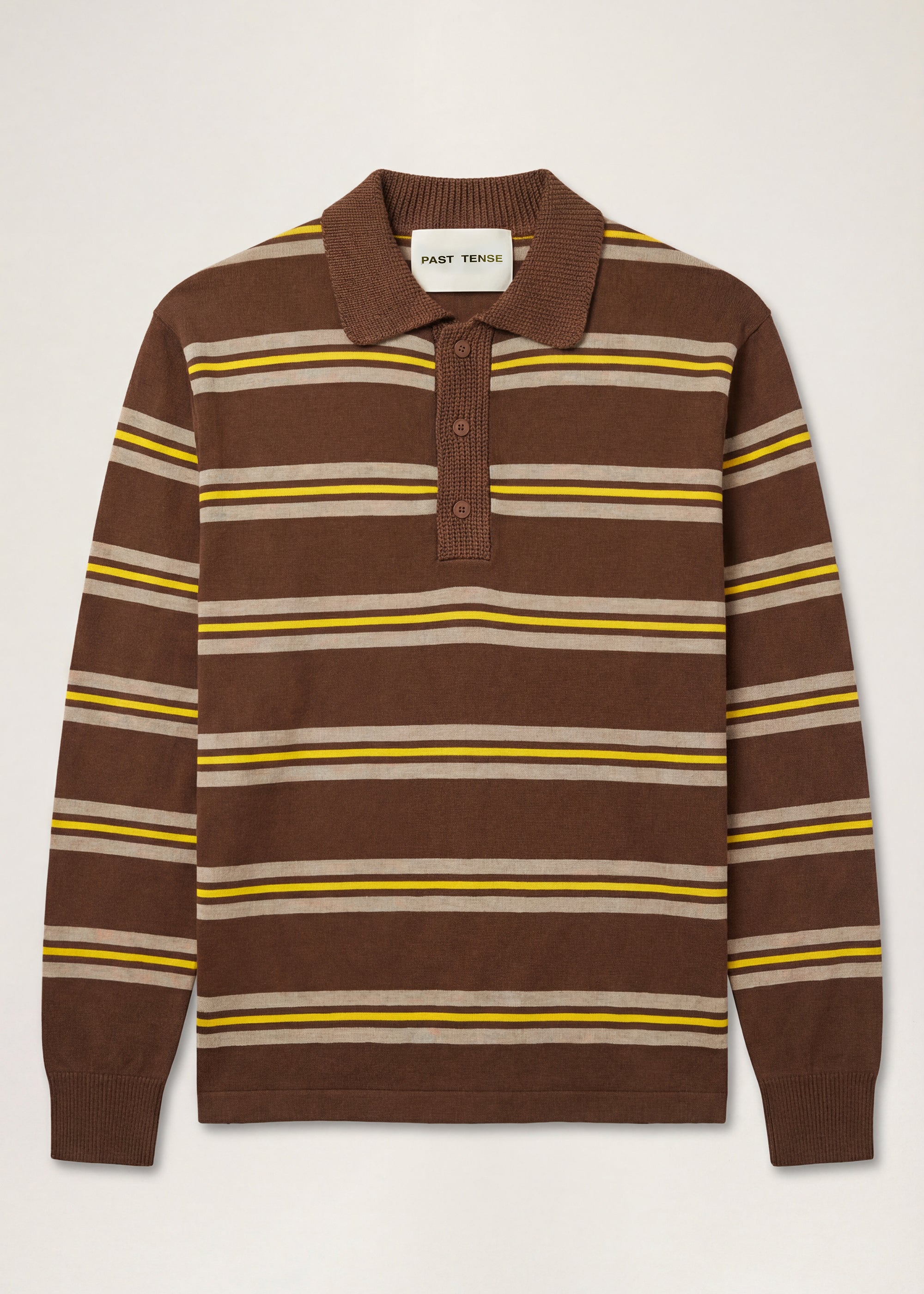 Milano Knitted Rugby Shirt - Taupe / Yellow – Past Tense