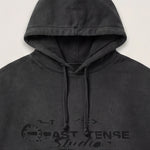 Tonal Stamp Hooded Sweatshirt - Washed Black – Past Tense, view 2
