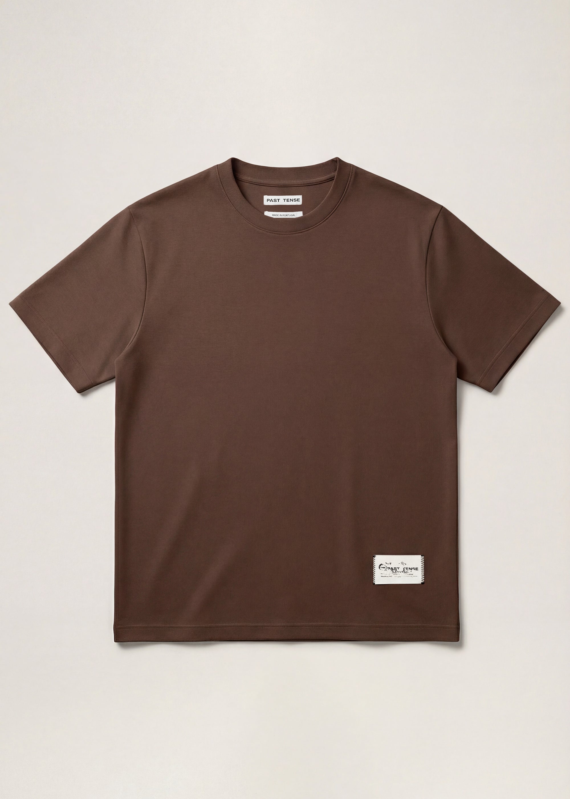 Label T-shirt - Taupe – Past Tense