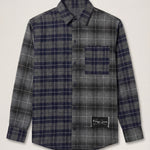 Mixed Patterns Flannel Reg Collar Shirt - Navy – Past Tense