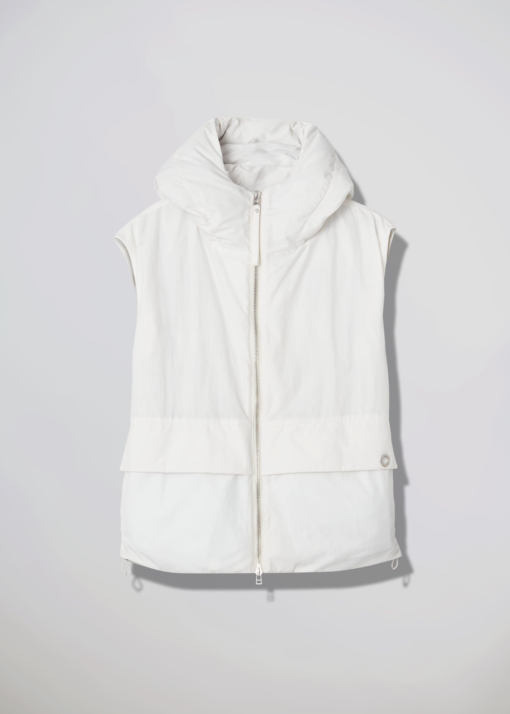 White Hybrid Puffer Down Jacket Past Tense