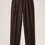 Belted Wide Leg Wool Trousers - Taupe – Past Tense