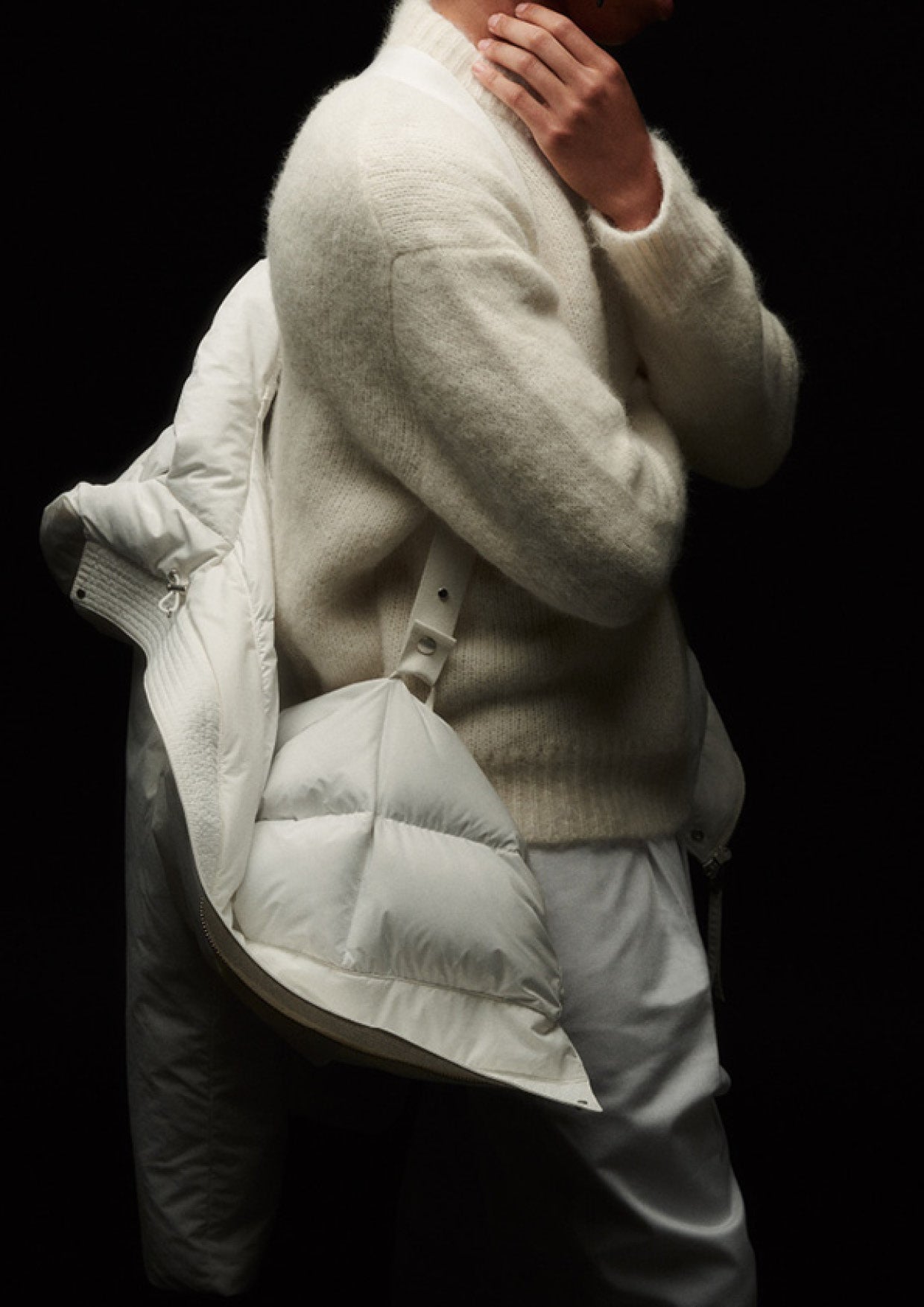 White Hybrid Puffer Jacket Past Tense