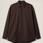 Wool Twill Snap Closure L/S Shirt - Taupe – Past Tense