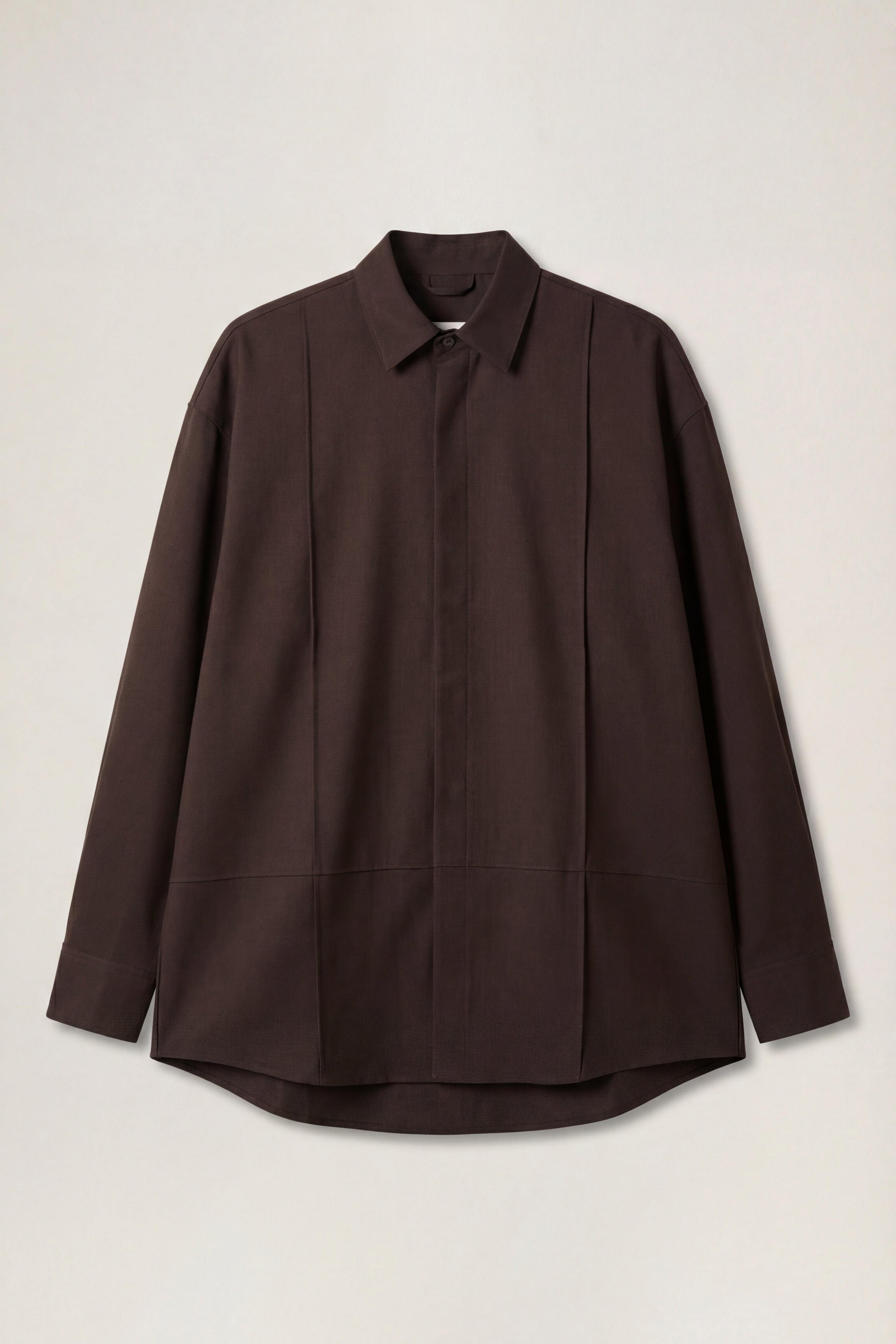 Wool Twill Snap Closure L/S Shirt - Taupe – Past Tense