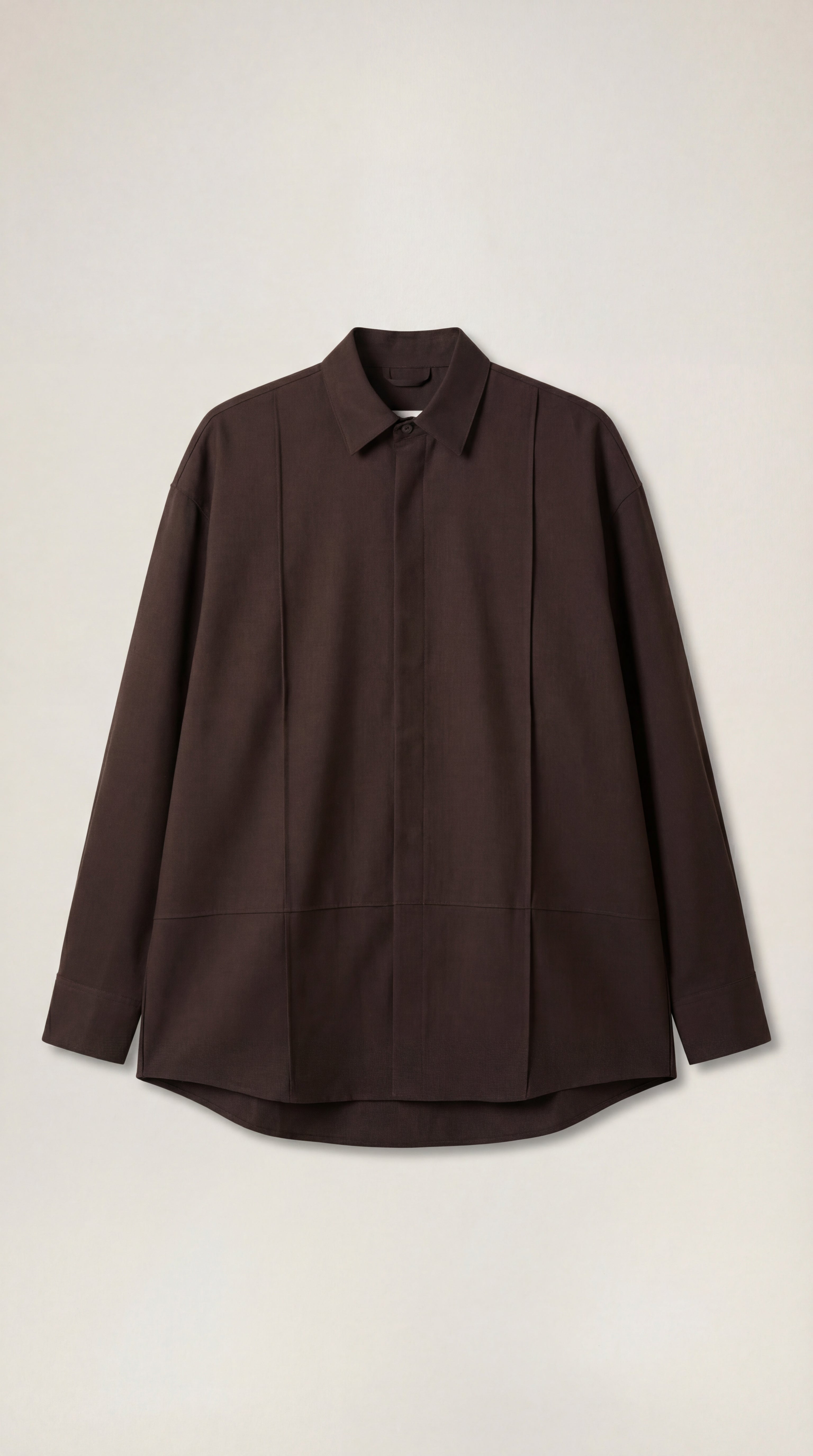 Wool Twill Snap Closure L/S Shirt - Taupe – Past Tense